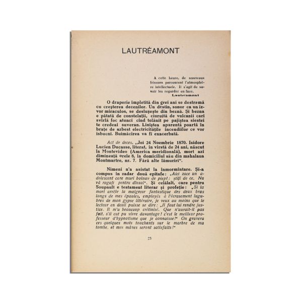 Sasa Pană, Sadismul Adevărului, 1936, cu dedicație olografă către I. Valerian