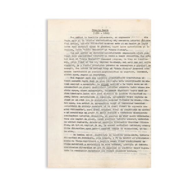 D. D. Roșca, arhivă de manuscrise, cursuri, adrese, note de lectură, 1957-1959 