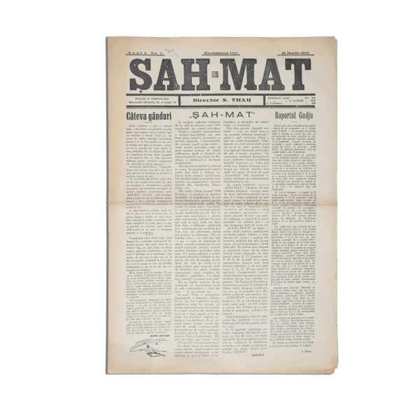 Publicația „Șah-Mat”, Anul I, Nr. 1, 10 martie 1935