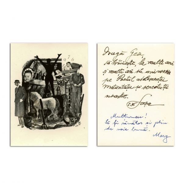 Sașa și Maria Pană, carte poștală către Geo Bogza, 1976