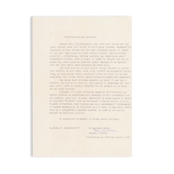 Colecție de 39 corespondențe trimise lui D. D. Roșca de Constantin Noica și alții, cca. 1970 
