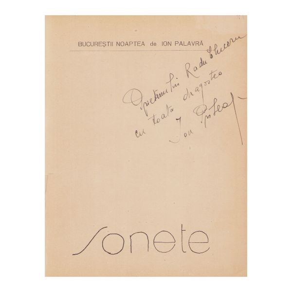 Ion Palavră, Bucureștii noaptea, cu dedicație pentru Radu Cluceru și ex-libris