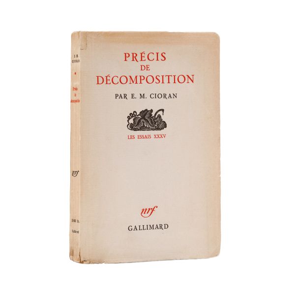 Emil Cioran, Précis de décomposition [Tratat de descompunere], 1949, cu semnătura olografă 