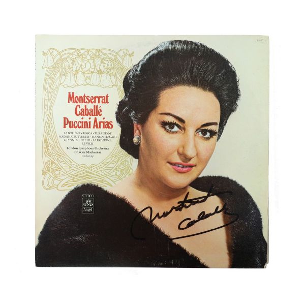 Montserrat Caballé, Puccini: Arias, disc de vinyl, cu autograf