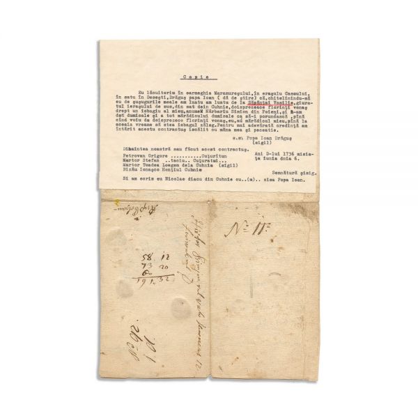 Contract de împrumut, 1736 - Piesă rară