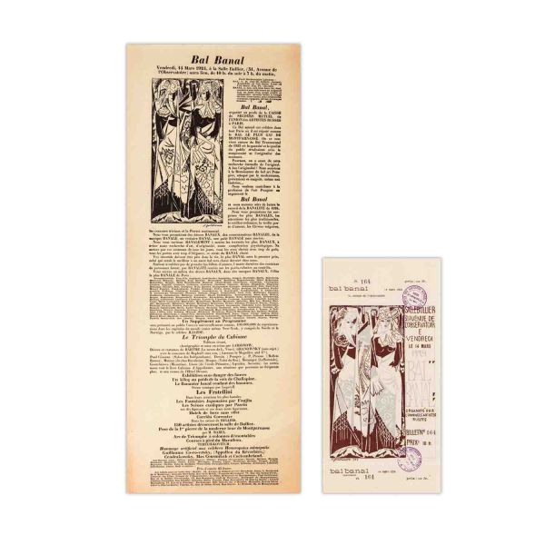 Bal Banal, 14 martie 1924, broșură + bilet