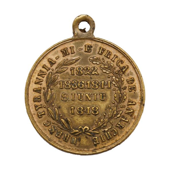 Statuia lui Ion Heliade-Rădulescu, medalion din bronz, 1881, din colecția familiei Ștefănescu