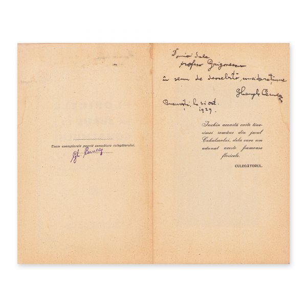 Gheorghe Cernea, Flori sibiene, 1941 + Floricele din jurul Cohalmului, cu dedicație olografă, 1929