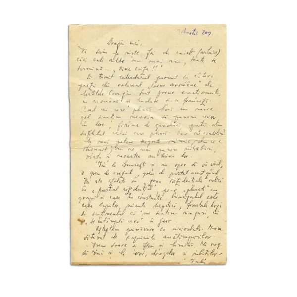 Matilda Caragiu, Poezii, trei file manuscris + o scrisoare 