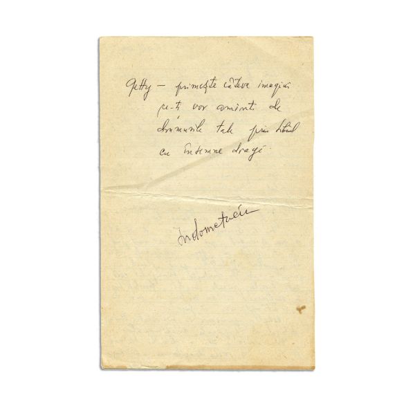 Matilda Caragiu, Poezii, trei file manuscris + o scrisoare 