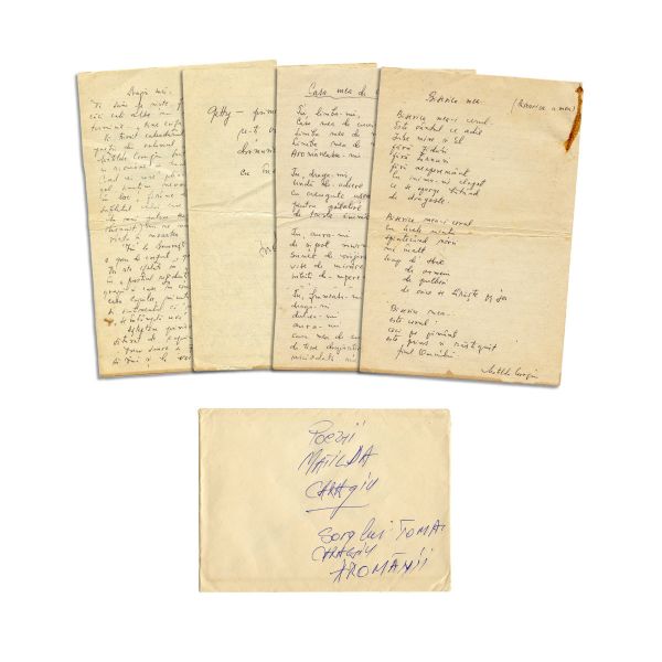 Matilda Caragiu, Poezii, trei file manuscris + o scrisoare 
