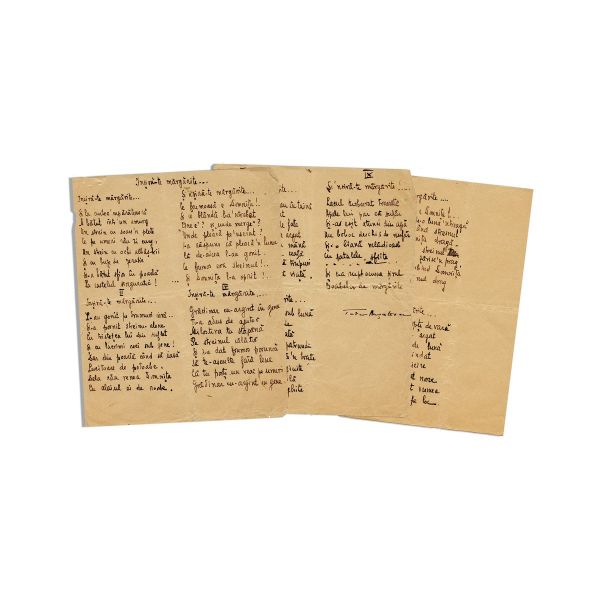 Tudor Mușatescu, manuscrisul poemului „Înșiră-te mărgărite...”, 1926 - Piesă rară