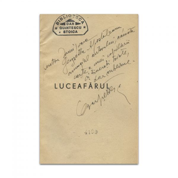 Cezar Petrescu, Luceafărul sau romanul lui Eminescu, 3 volume colligate, cu dedicație olografă