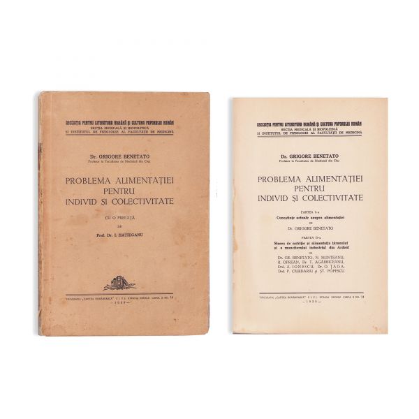 Dr. Grigore Benetato, Problema alimentației pentru individ și colectivitate, 1939