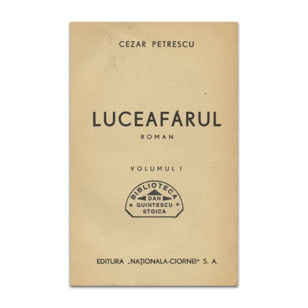Cezar Petrescu, Luceafărul sau romanul lui Eminescu, 3 volume colligate, cu dedicație olografă