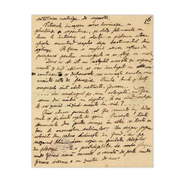 Sașa Pană, Onomastica salcâmilor, șapte file manuscris dedicate Colombei Voronca, 23.8.1930