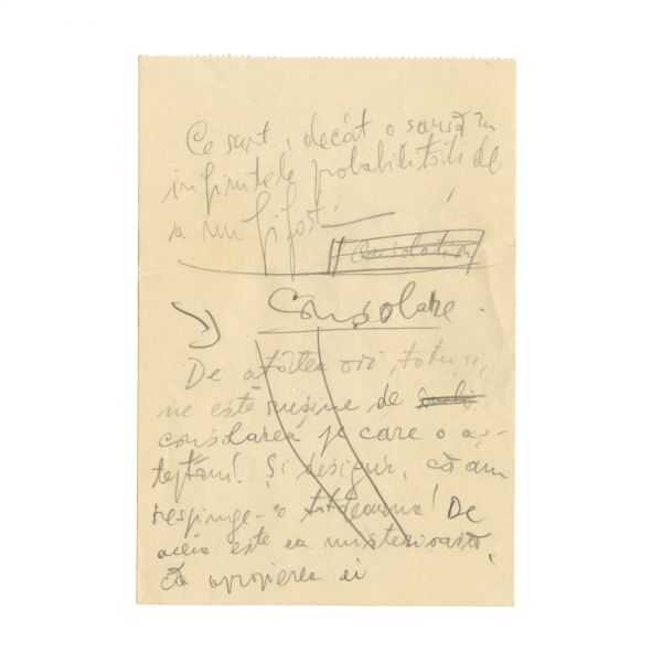 Emil Cioran, manuscris de 18 pagini - Cartea Amăgirilor