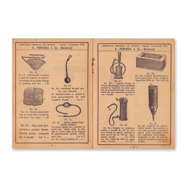 Primul catalog cu prezervative și alte articole intime și de igienă din România, 1909