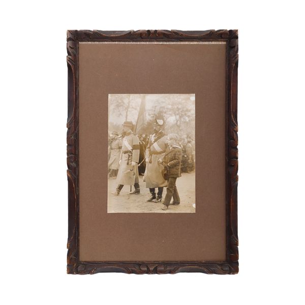 Regele Ferdinand I, principele Carol și principele Nicolae, fotografie de epocă