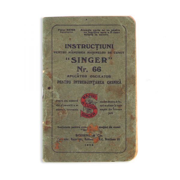 Mașinile de cusut „Singer”, canistră de ulei + instrucțiuni, 1926
