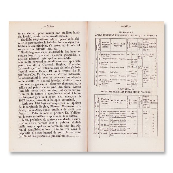Descrierea și întrebuințarea apei comune și a apelor minerale din România, 1874
