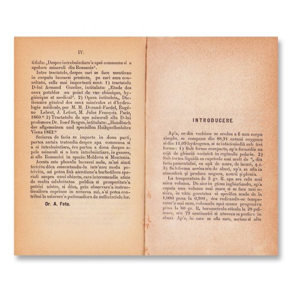 Descrierea și întrebuințarea apei comune și a apelor minerale din România, 1874