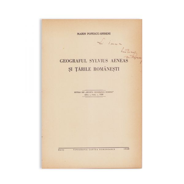 Dr. Marin Popescu-Spineni, patru volume colligate despre geografie, 1936-1938, cu dedicație pentru prof. Ionașcu
