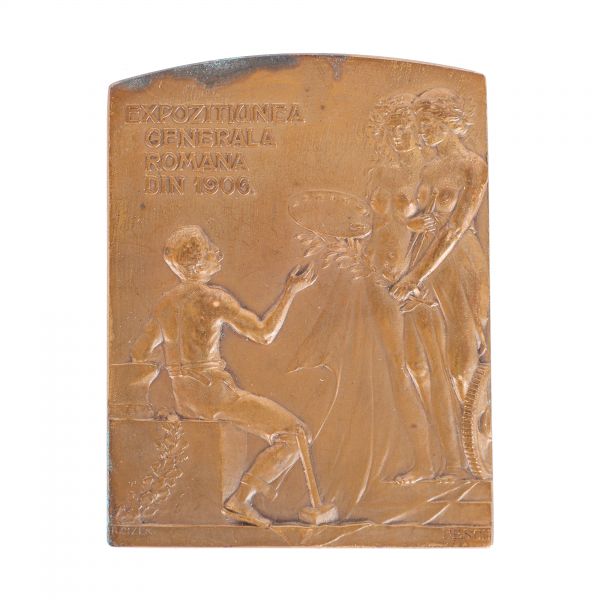 Expoziția Generală Română din 1906, plachetă din bronz, gravori R. Cizek și Resch