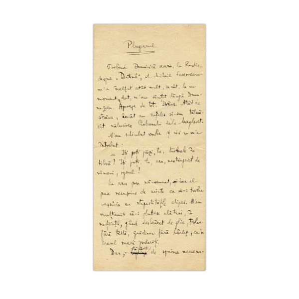 Tudor Arghezi, Plugarul, manuscris