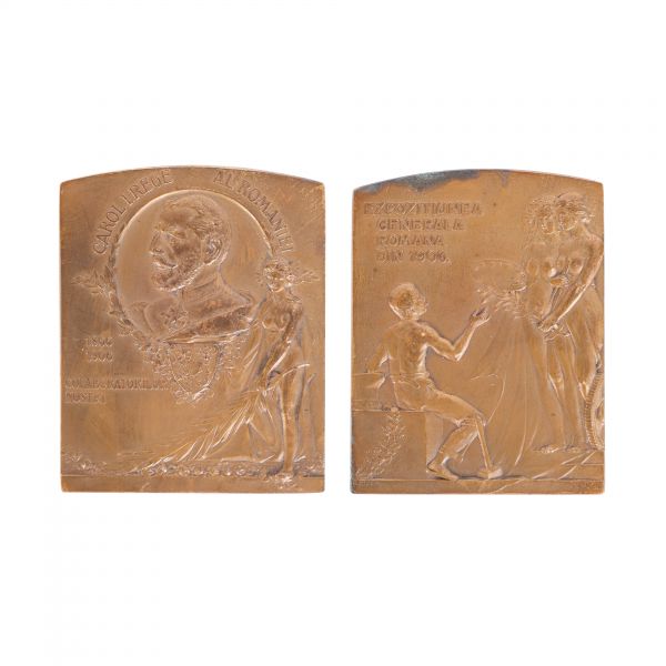 Expoziția Generală Română din 1906, plachetă din bronz, gravori R. Cizek și Resch