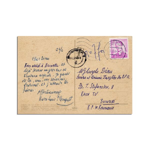 Pierre-Louis Flouquet și André Frénaud, trei cărți poștale pentru Medi și Gheorghe Dinu