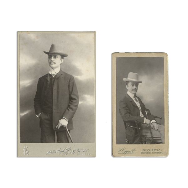 Alexandru Macedonski, două fotografii de epocă, cca. 1870, ateliere W. Oppelt și HyghLife