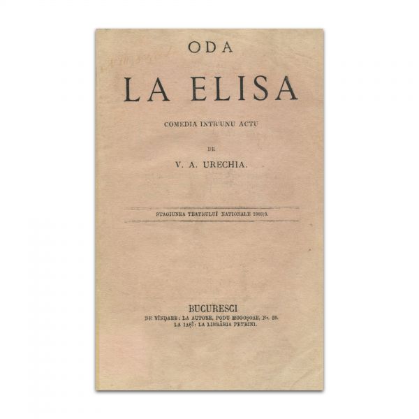 V.A. Urechia, Oda la Elisa, 1869
