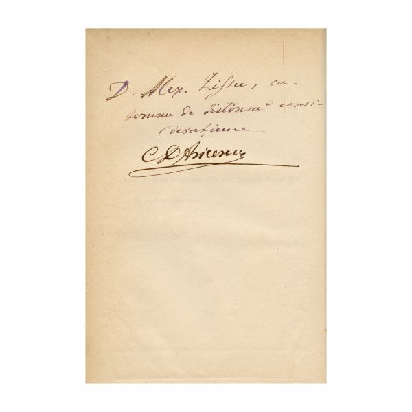 C. D. Aricescu, Istoria Revoluțiunii Române, 1874, cu dedicația autorului