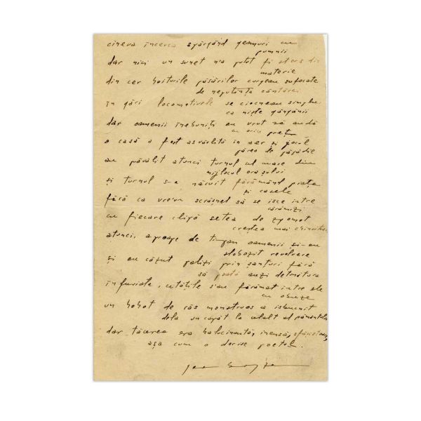 Geo Bogza, manuscrisul Tăcerea Deslănțuită, din colecția lui Sașa Pană