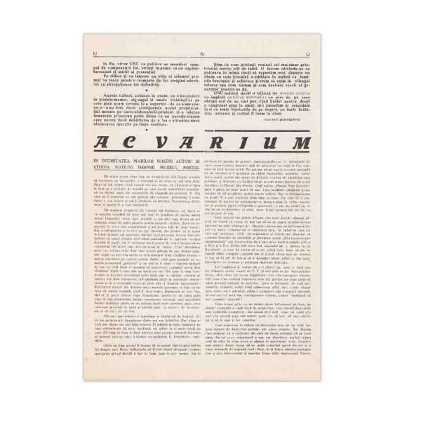 Publicația „UNU”, anul IV, nr. 40, 1931