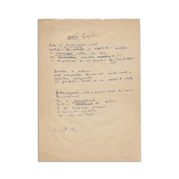 Gheorghe Dinu (Stephan Roll), trei poezii manuscris