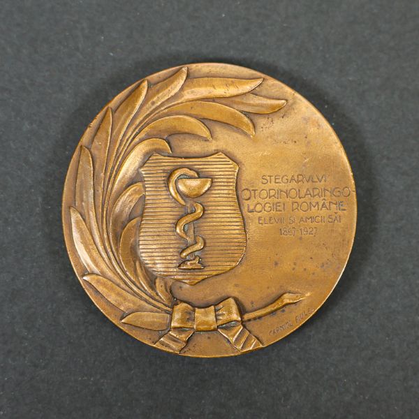 Dr. Alexandru Costiniu, medalie din bronz, 1927, gravor R. Mayol și Carniol fiul