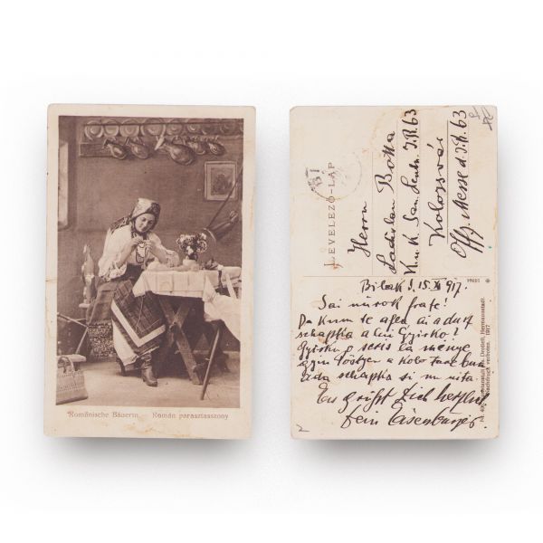 Țărani români, opt fotografii tip carte poștală 