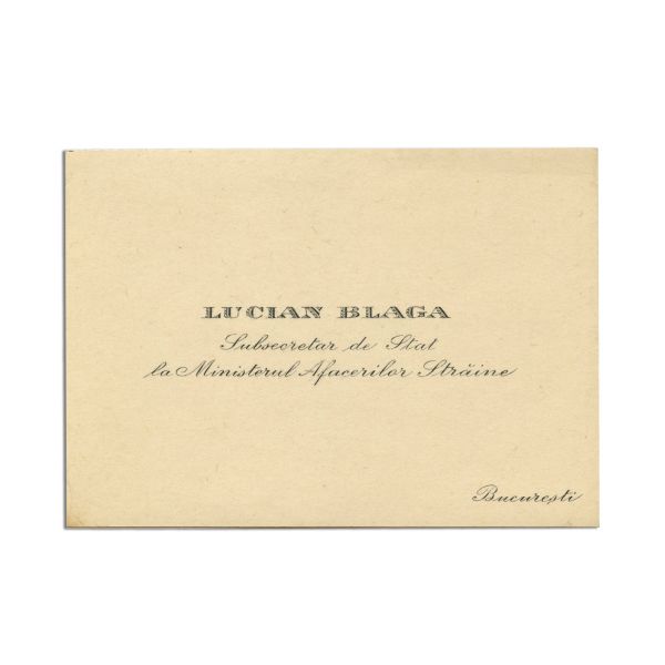 Cartea de vizită a lui Lucian Blaga