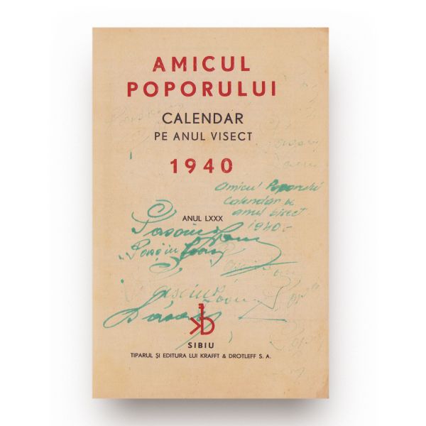 Amicul Poporului, Calendar pentru orășeni pe anul bisect 1940