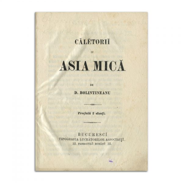Dimitrie Bolintineanu, Călătorii în Asia Mică, 1915