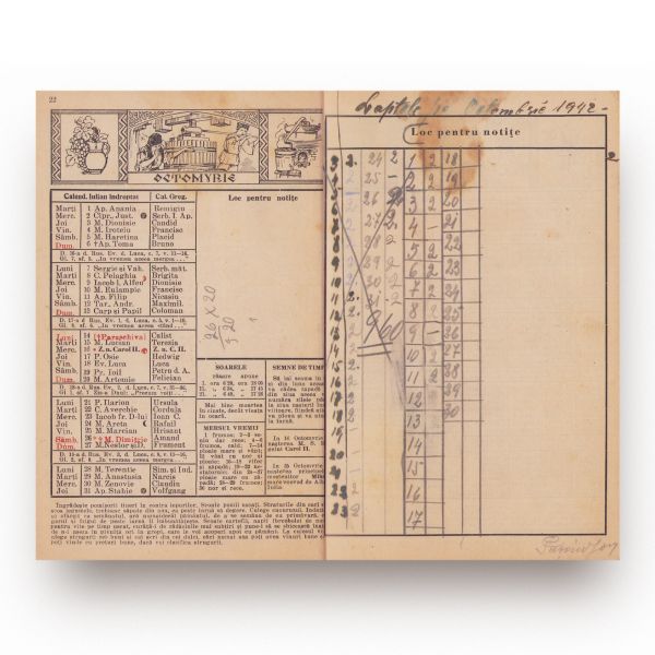 Amicul Poporului, Calendar pentru orășeni pe anul bisect 1940