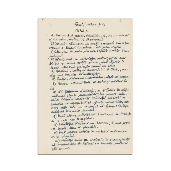 Lucian Blaga, notele operei Faust, manuscris