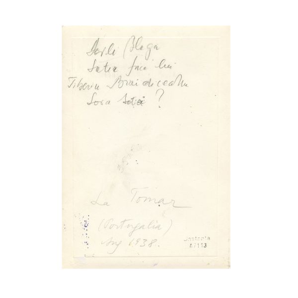 Lucian Blaga, scrisoare trimisă către doamna Crăciun, 1954 + fotografie de epocă + carte de vizită