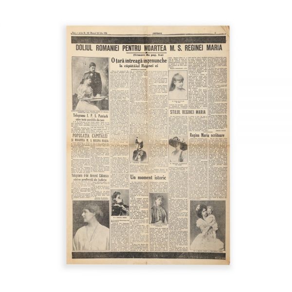 Publicația „Universul”, 20 Iulie 1938 - Moartea M. S. Regina Maria