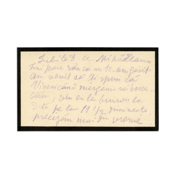 Constantin I. Nottara, carte de vizită cu însemnare olografă