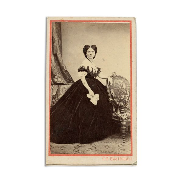 Elena și Alexandru Ioan Cuza, două fotografii format carte-de-visite, atelier Carol Popp de Szathmary