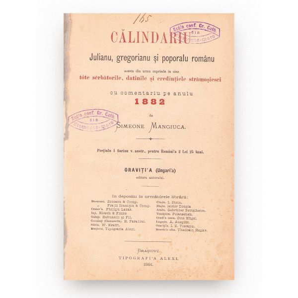 Calendar iulian, gregorian și popular român pe anul 1888