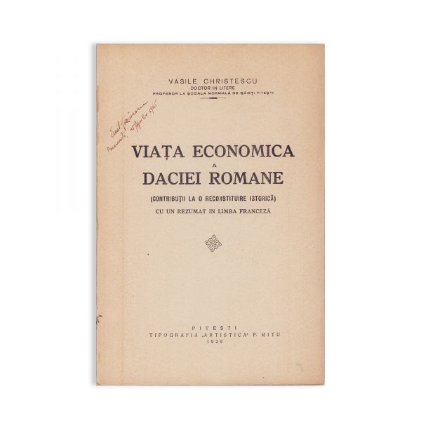 Vasile Christescu, Viața economică a Daciei Romane, 1929
